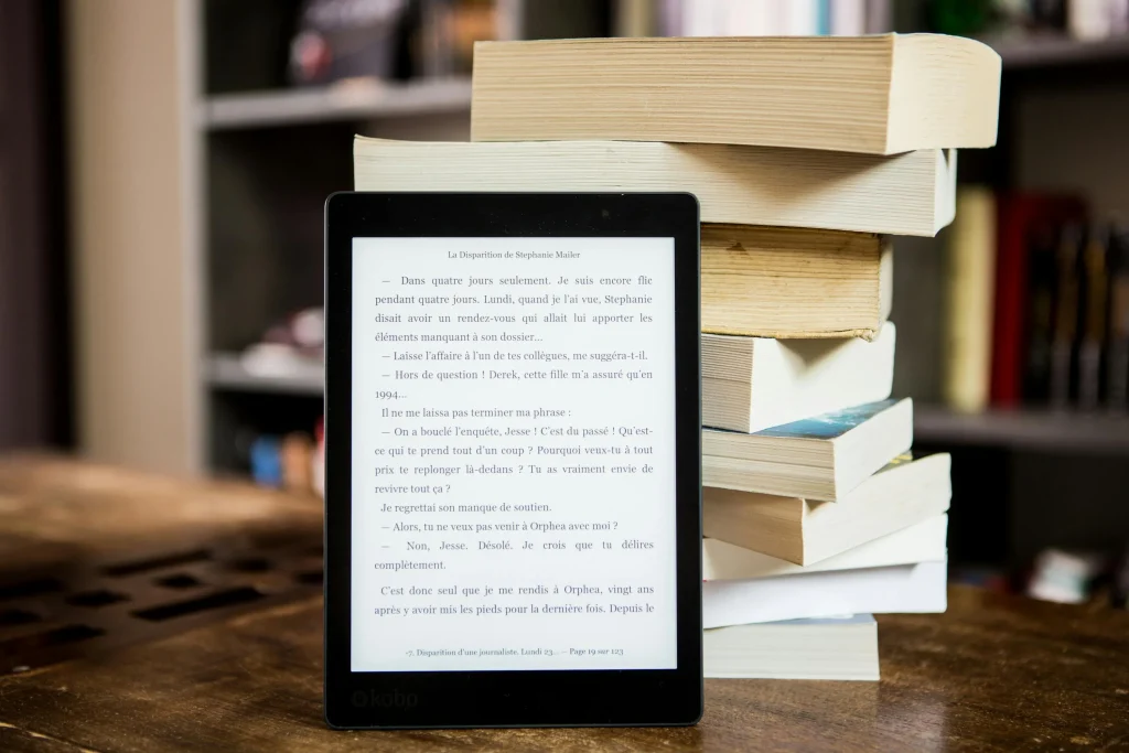 tablet and books